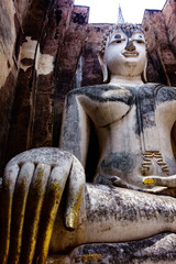 Buddha in Sukhothai Historical Park at Thailand