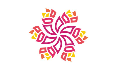 Abstract Flower Shape Star Logo