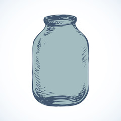 Glass jar. Vector drawing