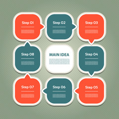 Template for your business presentation with arrows and text areas (info graphic)