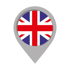 United Kingdom pin pointer mark flag language icon