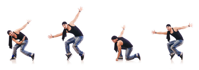 Dancer dancing on the white