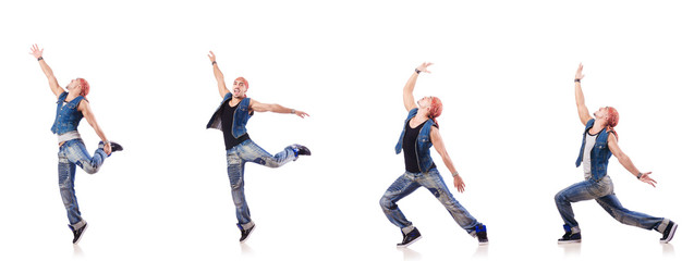 Dancer dancing on the white