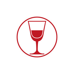 Classic champagne glass, alcohol beverage theme illustration. Li