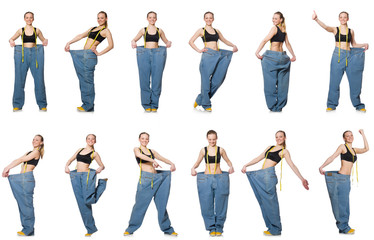 Obraz premium Composite photo of woman in dieting concept