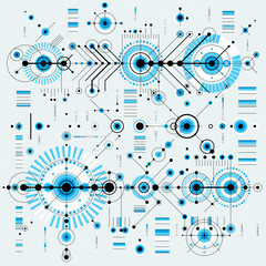 Fototapeta premium Architectural blueprint, vector digital background with differen