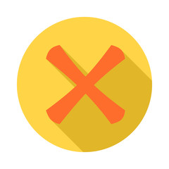 Cross icon in flat style with long shadow. Click and choice symbol