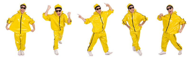 Young performer isolated on the white