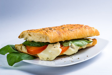 with ciabatta and cheese snack
