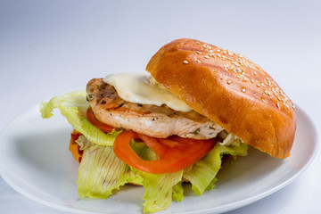 burger with grilled bun
