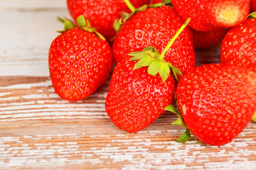 Strawberry on wooden background, DOF