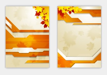 Bright orange autumn leaves flyer template