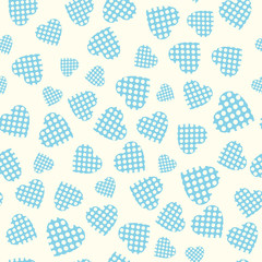 Seamless pattern with applique hearts