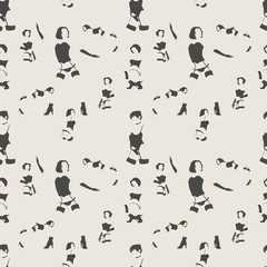 Sexy woman silhouettes, underwear fashion. Woman underwear. Seamless pattern