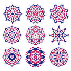 Geometric designs floral, doodle elements