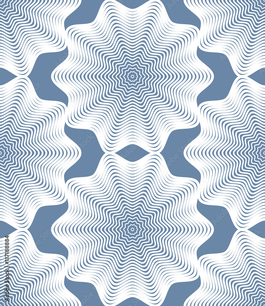 Poster illusive abstract seamless pattern with geometric figures. vecto