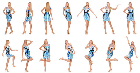 Composite photo of woman in various poses