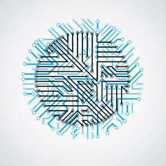 Futuristic cybernetic scheme, vector motherboard blue illustrati