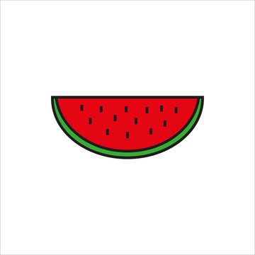 water melon simple icon on white background