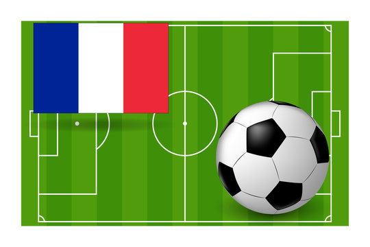 the ball and the flag of France