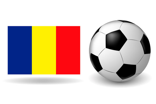 the ball and the flag of Romania