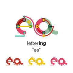 Linear initial letters, logo branding concept