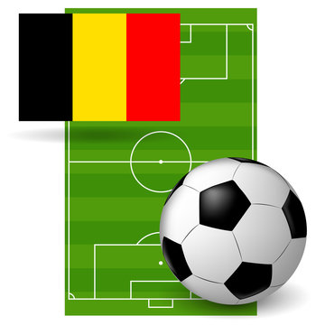 the ball and the flag of Belgium