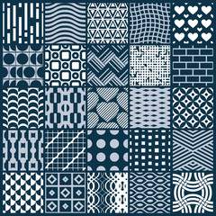 Obraz premium Set of vector endless geometric patterns composed with different
