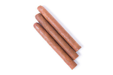 Cuban cigars on  white background