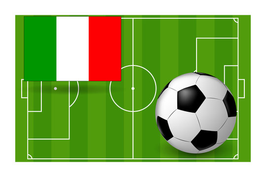 the ball and the flag of Italy