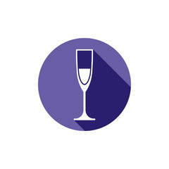 Lifestyle idea conceptual symbol, classic champagne glass isolat