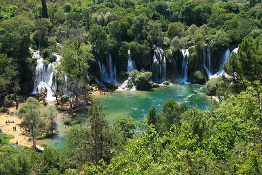 Kravice waterfalls and Trebizat river in Bosnia and Herzegovina