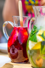 cold lemonade in the decanter