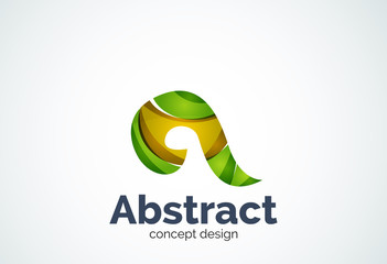 Abstract swirl logo template, smooth elegant shape concept