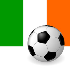 the ball and flag of Ireland