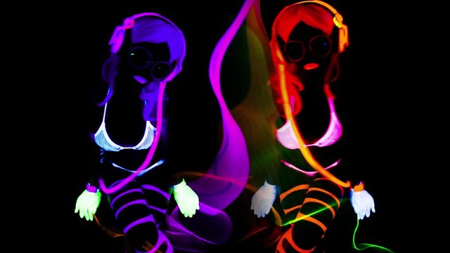 disco gogo dancer glow UV costume