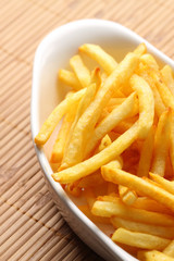 Fries chips bowl / French fries in a white bowl
