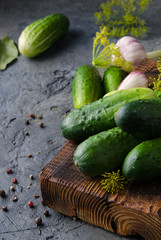 Canned cucumbers on the table