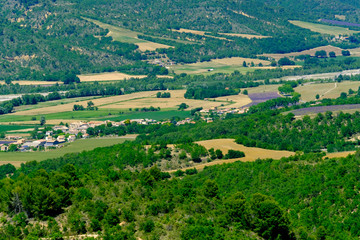 Fototapeta na wymiar Aerial landscape of countryside at Provence, France