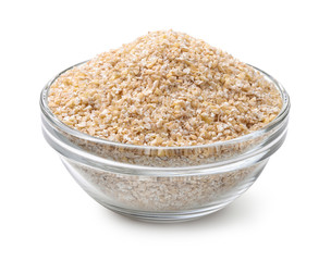 Glass bowl of barley grits