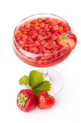 Dessert from sweet berries of strawberries