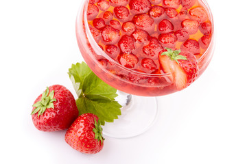 Dessert from sweet berries of strawberries