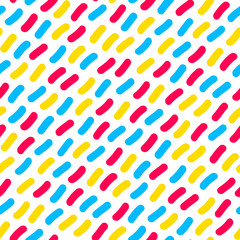 Vector Seamless Multicolor Confetti Hand Drawn Lines Pattern