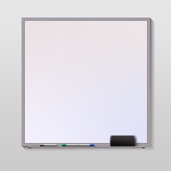 School white board, vector illustration.