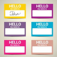 Hello My Name Is. Name Tag Set.