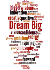 Obraz premium Dream Big, word cloud concept 7