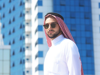 Outdoors portrait of a handsome arabian man