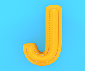 Leather yellow texture letter J