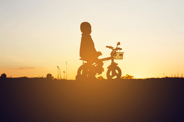 little boy bike silhouette