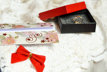Wedding  rings and invitation